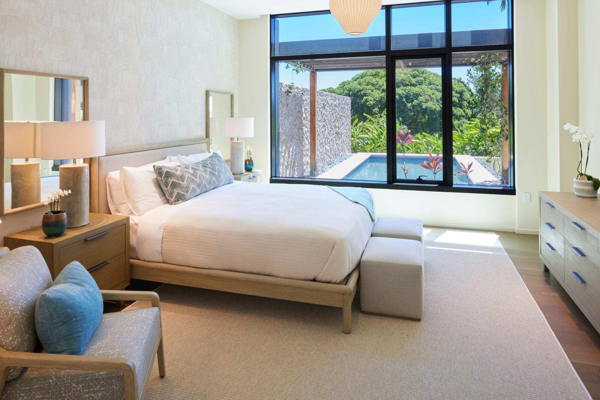 Professional Hawaiian Interior Design Services, Park Lane Condos, Honolulu, Hawaii, by Henderson Design Group Sample Design 1